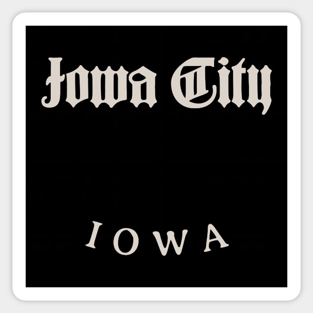 Iowa City Iowa White Sticker by Queen 1120